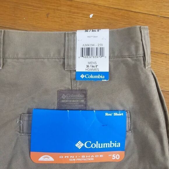 Columbia Omni Shade Shorts Beige  Men’s 36 Inseam 8” - Picture 7 of 7